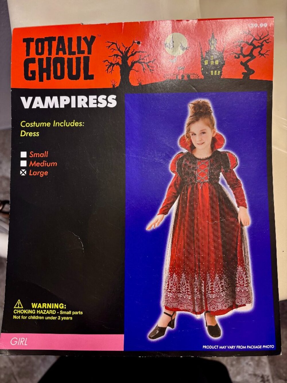 🎃 Totally Ghoul Vampiress Halloween Costume – Girl’s Large 🧛‍♀️